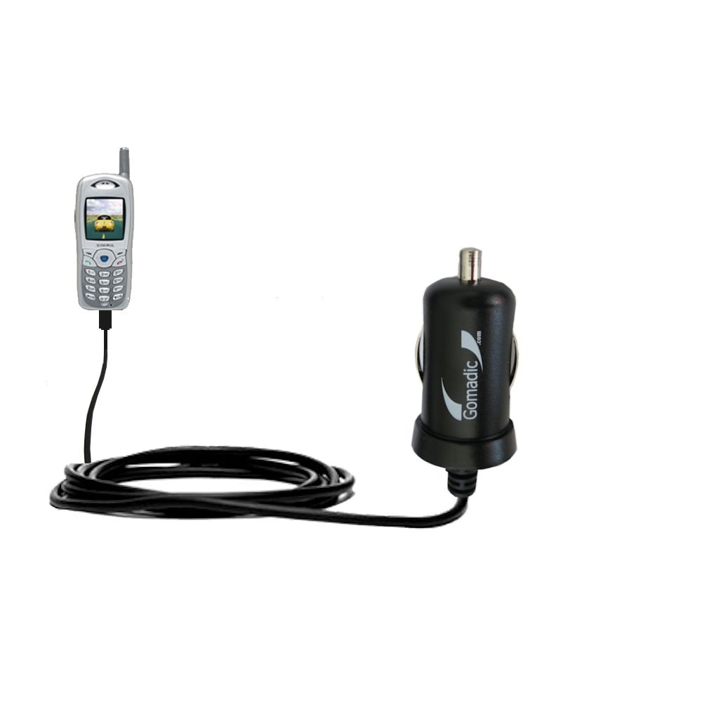 Gomadic Intelligent Compact Car / Auto DC Charger suitable for the UTStarcom CDM 8410 - 2A / 10W power at half the size. Uses Gomadic TipExchange Technology