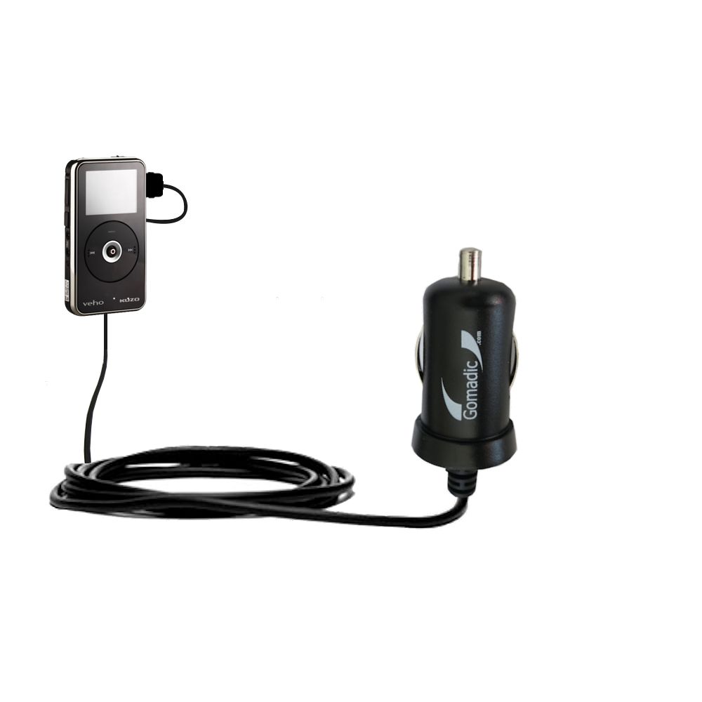 Mini Car Charger compatible with the Veho Muvi Kuzo HD Flip VCC-007