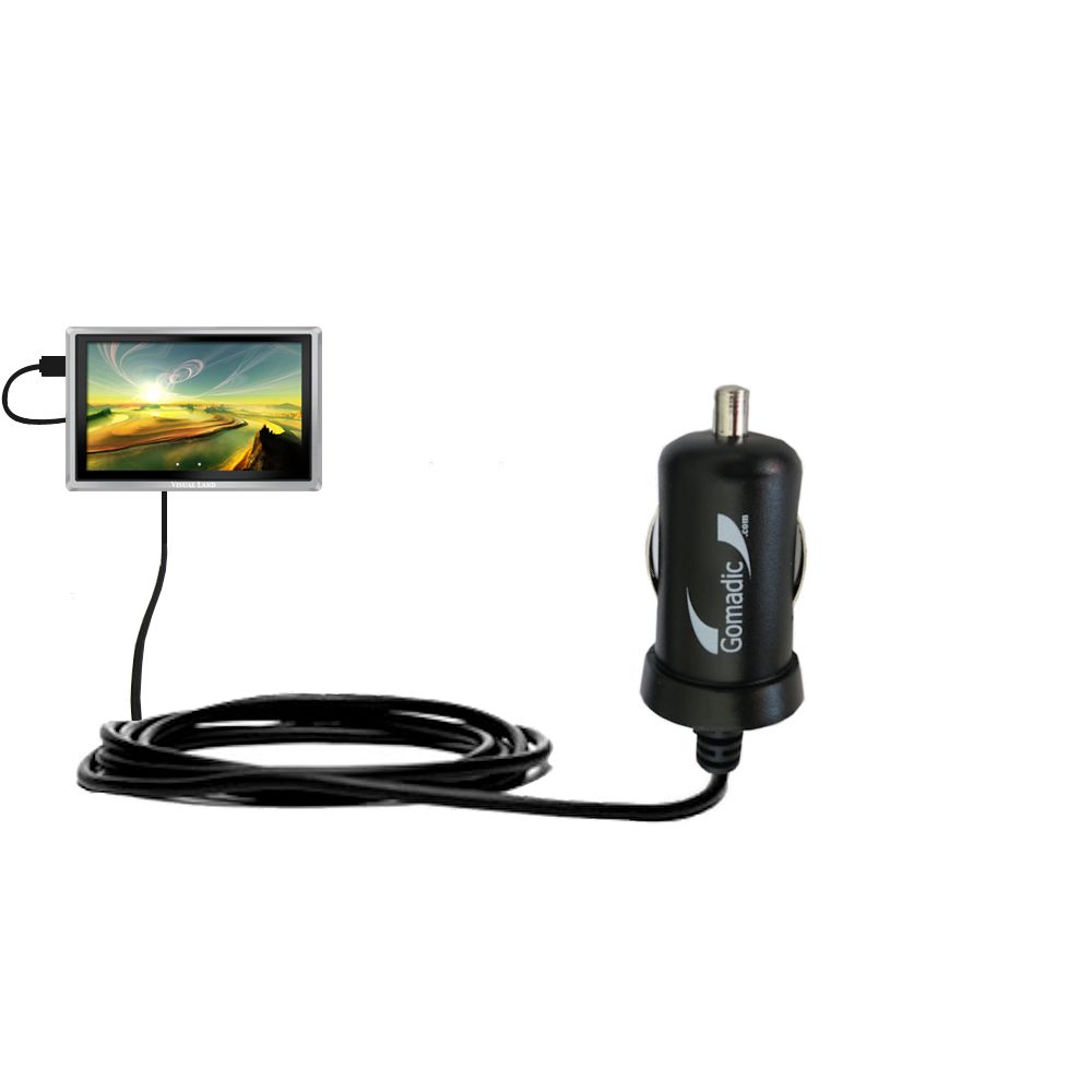 Mini Car Charger compatible with the Visual Land Impulse VL-906