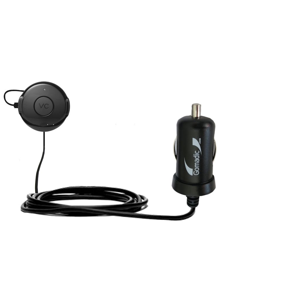 Gomadic Intelligent Compact Car / Auto DC Charger suitable for the Voice Caddie VC100 - 2A / 10W power at half the size. Uses Gomadic TipExchange Technology