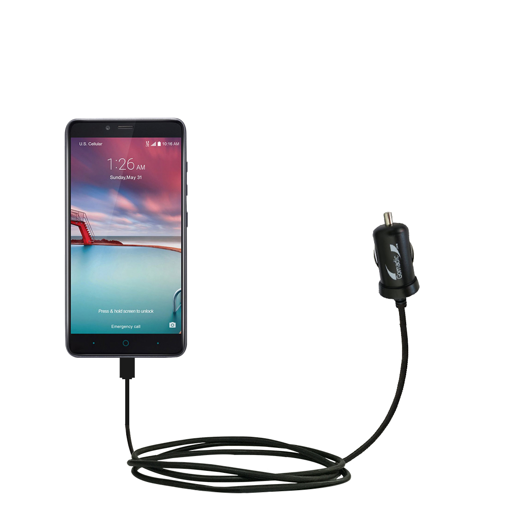 Mini Car Charger compatible with the ZTE Imperial Max