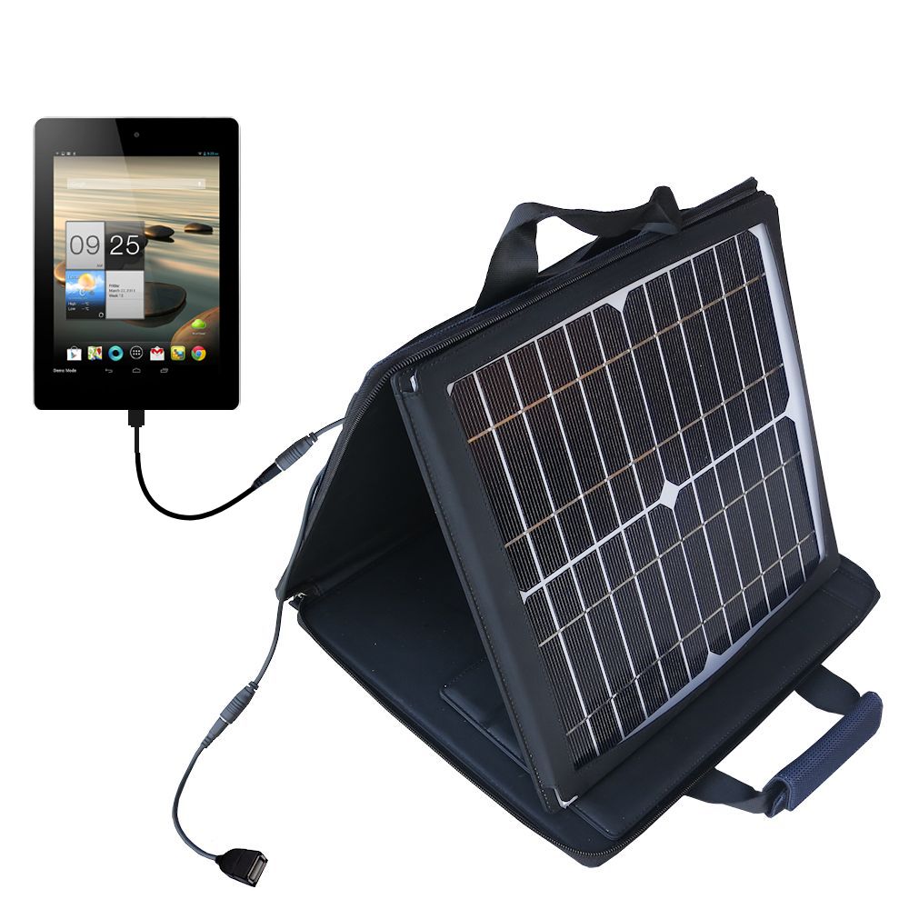 SunVolt Solar Charger compatible with the Acer Iconia A1-810-L416 7.9 Inch and one other device - charge from sun at wall outlet-like speed