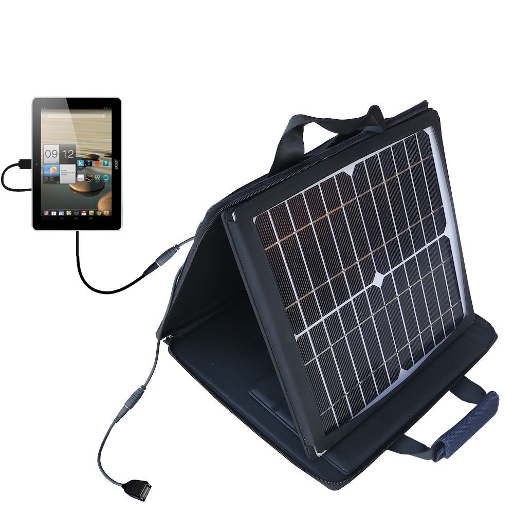 SunVolt Solar Charger compatible with the Acer Iconia A3 and one other device - charge from sun at wall outlet-like speed