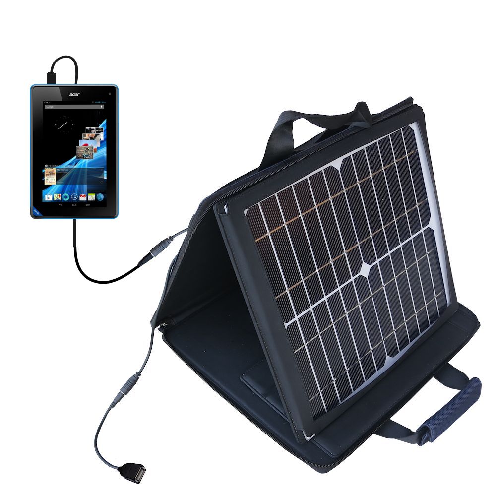 SunVolt Solar Charger compatible with the Acer Iconia B1 and one other device - charge from sun at wall outlet-like speed