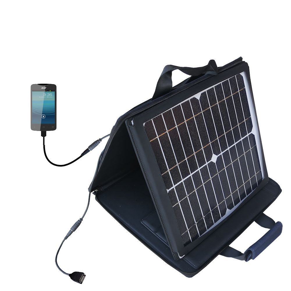 SunVolt Solar Charger compatible with the Acer Liquid Z3 and one other device - charge from sun at wall outlet-like speed