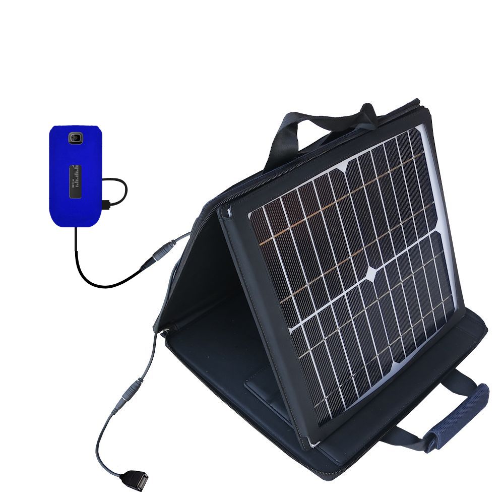 SunVolt Solar Charger compatible with the Alcatel One Touch 768T and one other device - charge from sun at wall outlet-like speed