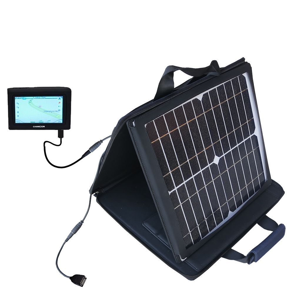 SunVolt Solar Charger compatible with the Amcor 3900 and one other device - charge from sun at wall outlet-like speed