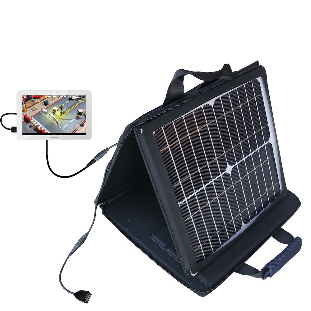 SunVolt Solar Charger compatible with the Archos 101 Platinum and one other device - charge from sun at wall outlet-like speed