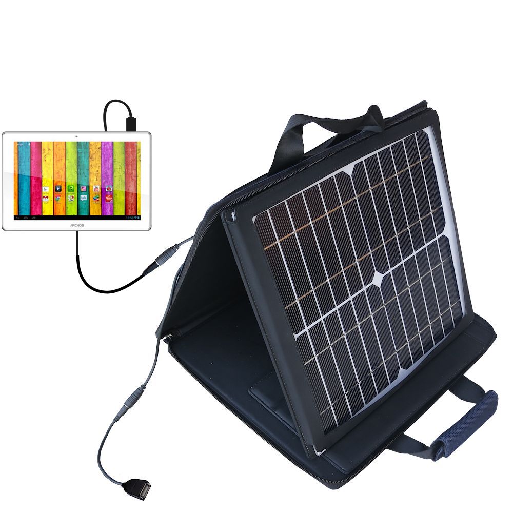 Gomadic SunVolt High Output Portable Solar Power Station designed for the Archos 101 Titanium - Can charge multiple devices with outlet speeds