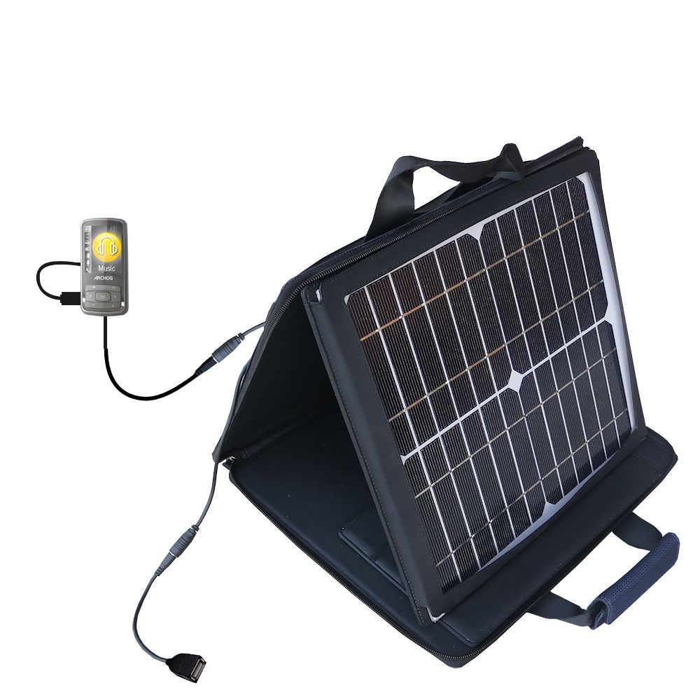 SunVolt Solar Charger compatible with the Archos 20b 20c Vision and one other device - charge from sun at wall outlet-like speed