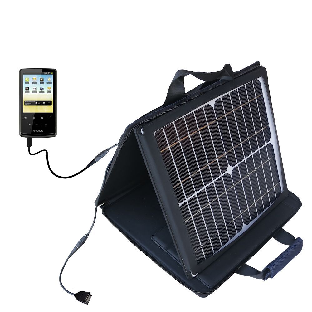SunVolt Solar Charger compatible with the Archos 28 / 32 / 43 Internet Tablet and one other device - charge from sun at wall outlet-like speed