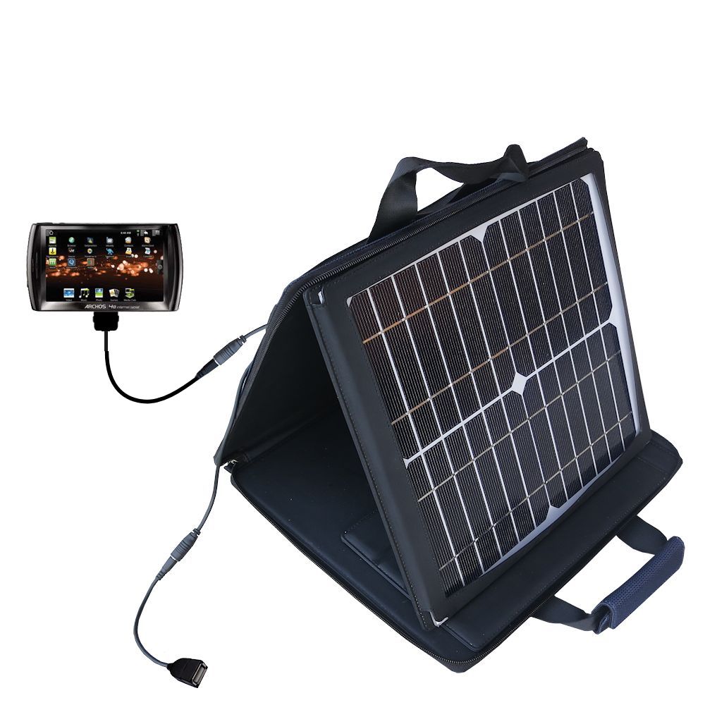 SunVolt Solar Charger compatible with the Archos 48 Internet Tablet and one other device - charge from sun at wall outlet-like speed
