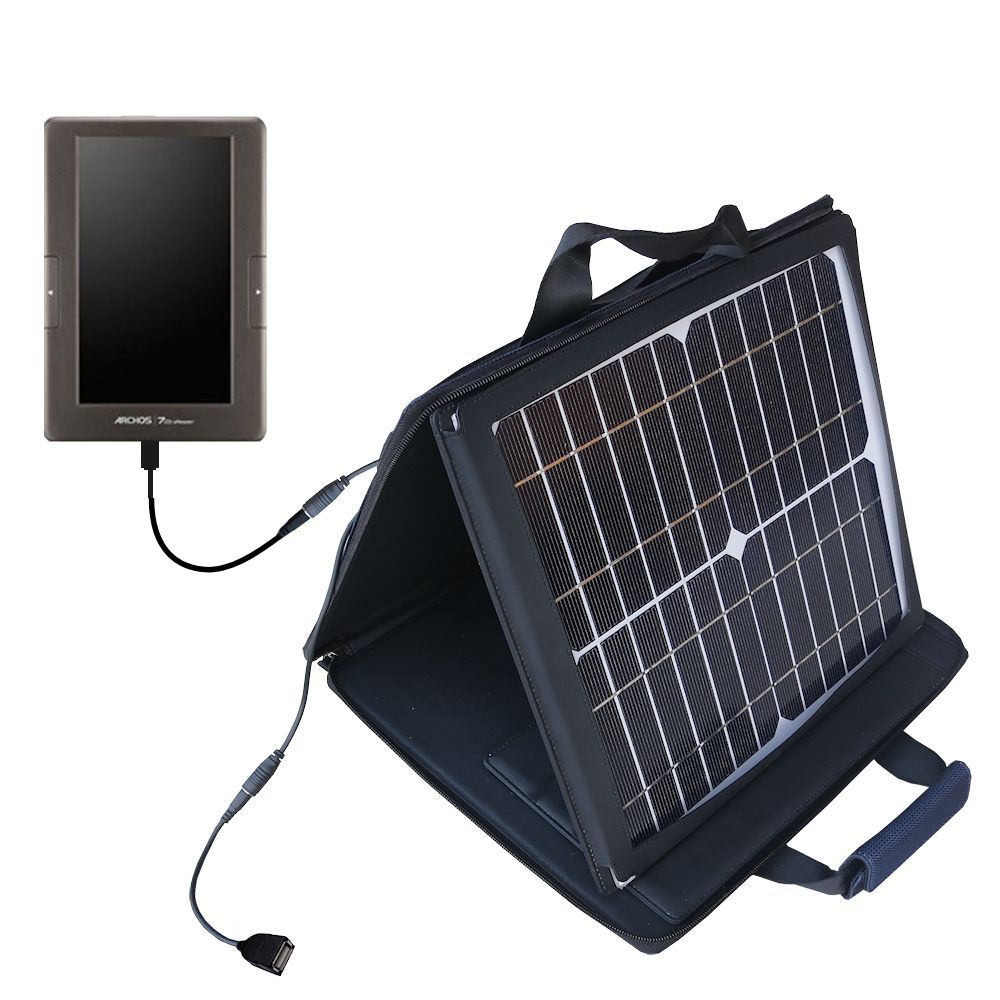 SunVolt Solar Charger compatible with the Archos 70 eReader and one other device - charge from sun at wall outlet-like speed