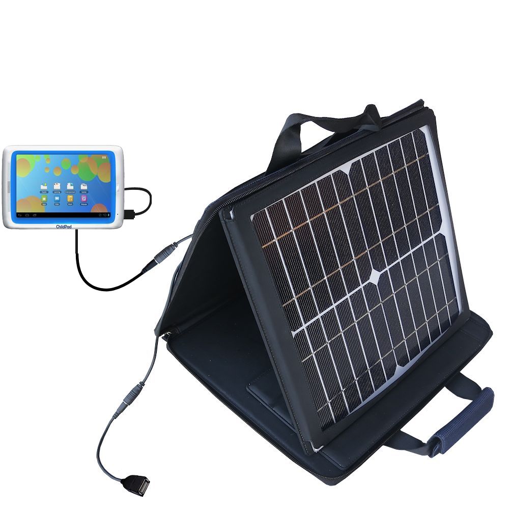 SunVolt Solar Charger compatible with the Archos 80 Childpad and one other device - charge from sun at wall outlet-like speed