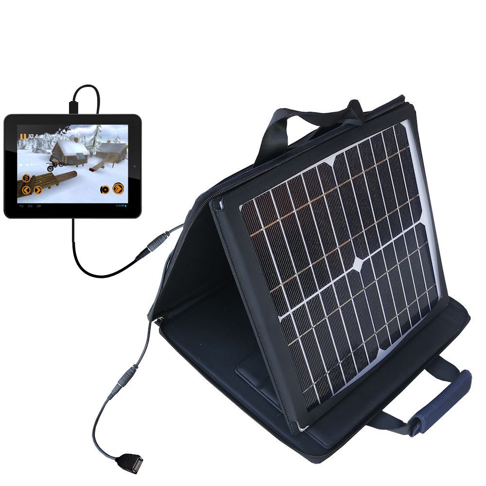 SunVolt Solar Charger compatible with the Archos 80 Cobalt and one other device - charge from sun at wall outlet-like speed