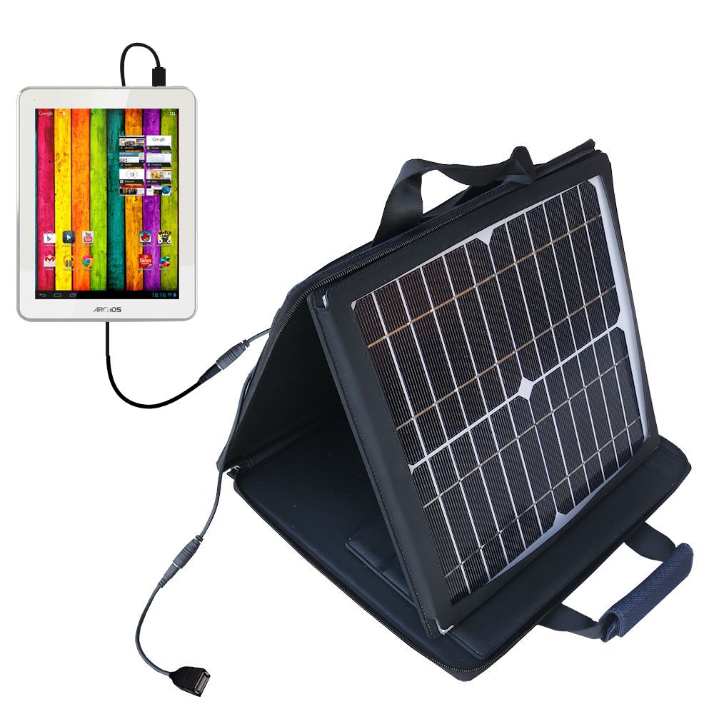 SunVolt Solar Charger compatible with the Archos 80 Titanium and one other device - charge from sun at wall outlet-like speed