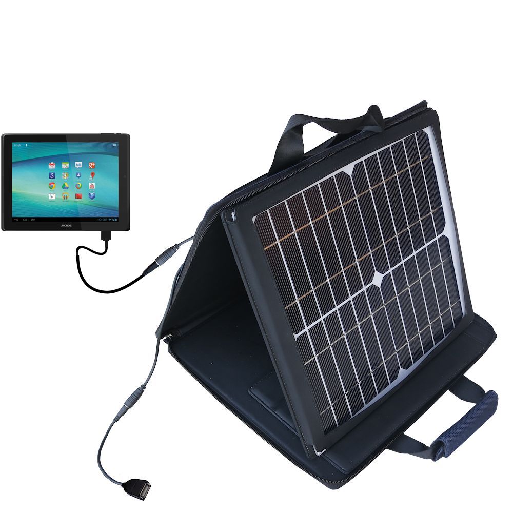 SunVolt Solar Charger compatible with the Archos 97 Xenon and one other device - charge from sun at wall outlet-like speed