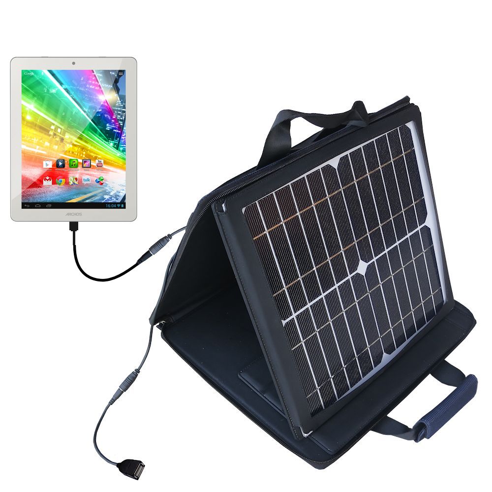 SunVolt Solar Charger compatible with the Archos 97b Platinum and one other device - charge from sun at wall outlet-like speed