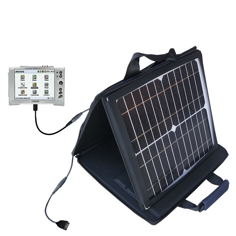 SunVolt Solar Charger compatible with the Archos AV300 AV320 AV340 AV380 and one other device - charge from sun at wall outlet-like speed
