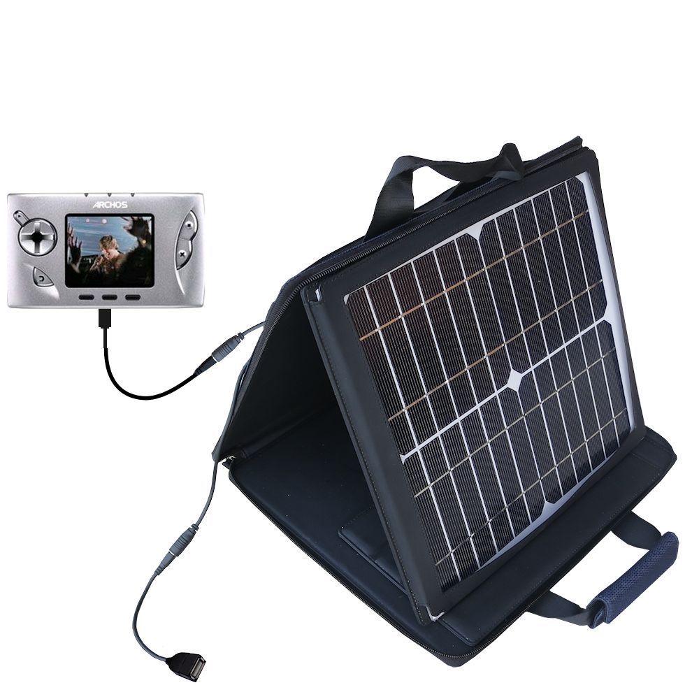 SunVolt Solar Charger compatible with the Archos Gmini 400 402 and one other device - charge from sun at wall outlet-like speed