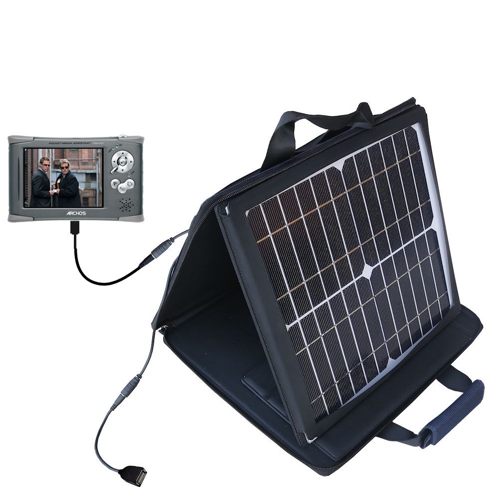 SunVolt Solar Charger compatible with the Archos PMA 400 and one other device - charge from sun at wall outlet-like speed