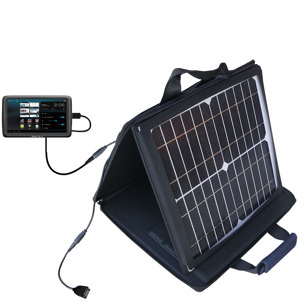 SunVolt Solar Charger compatible with the Arnova 10c G3 and one other device - charge from sun at wall outlet-like speed