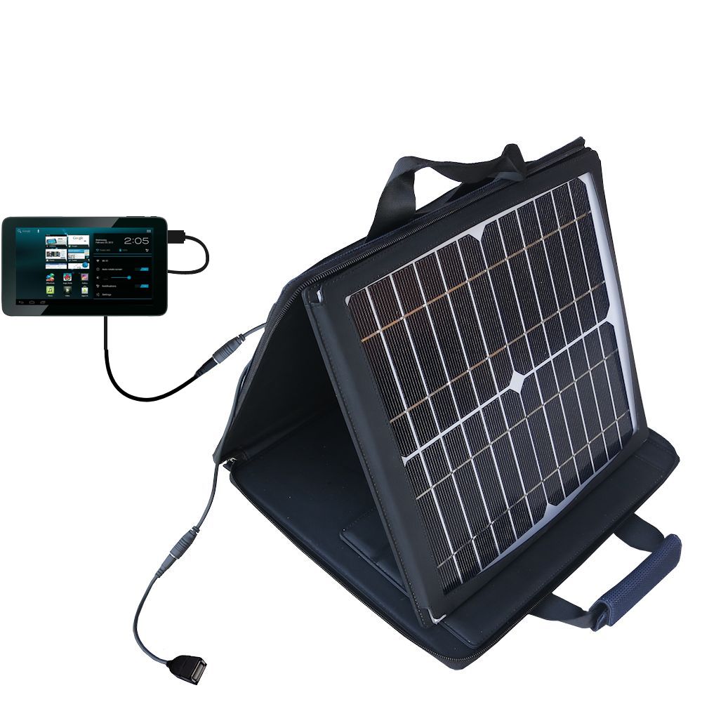 SunVolt Solar Charger compatible with the Arnova 10d G3 and one other device - charge from sun at wall outlet-like speed