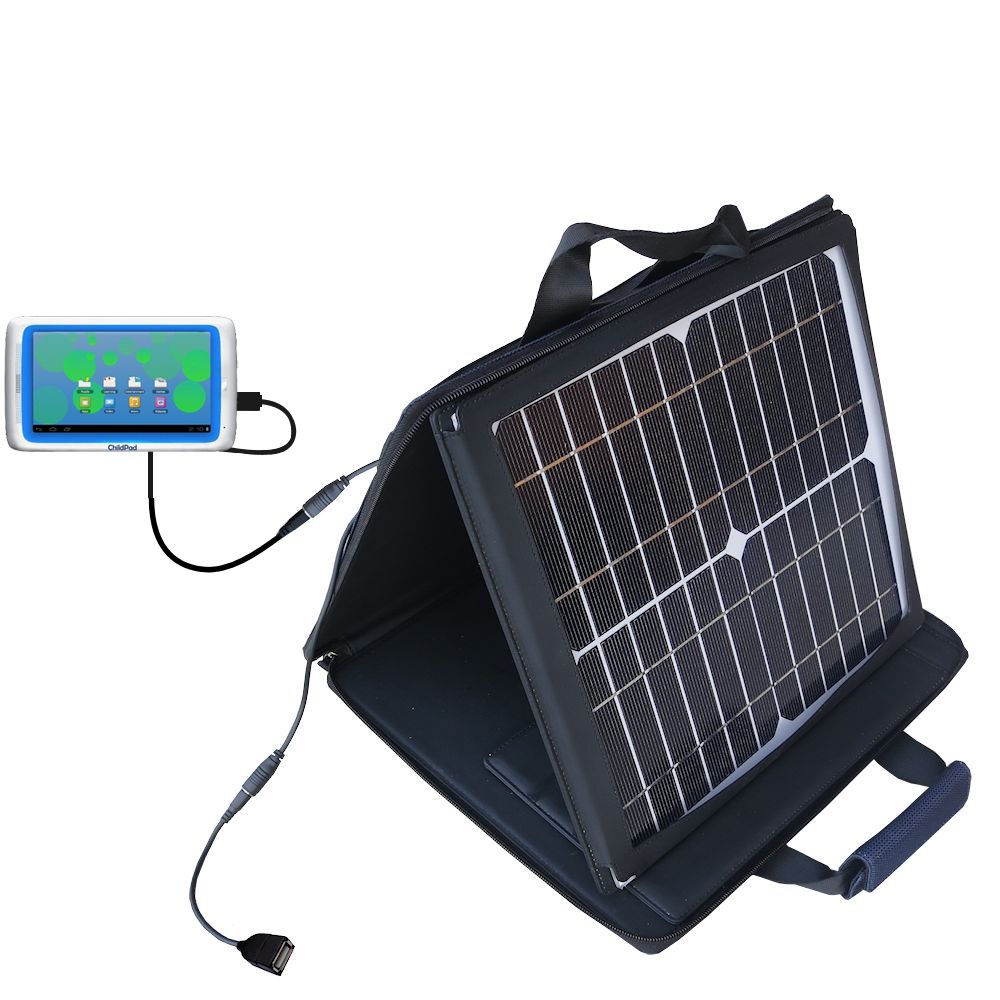 SunVolt Solar Charger compatible with the Arnova ChildPad and one other device - charge from sun at wall outlet-like speed