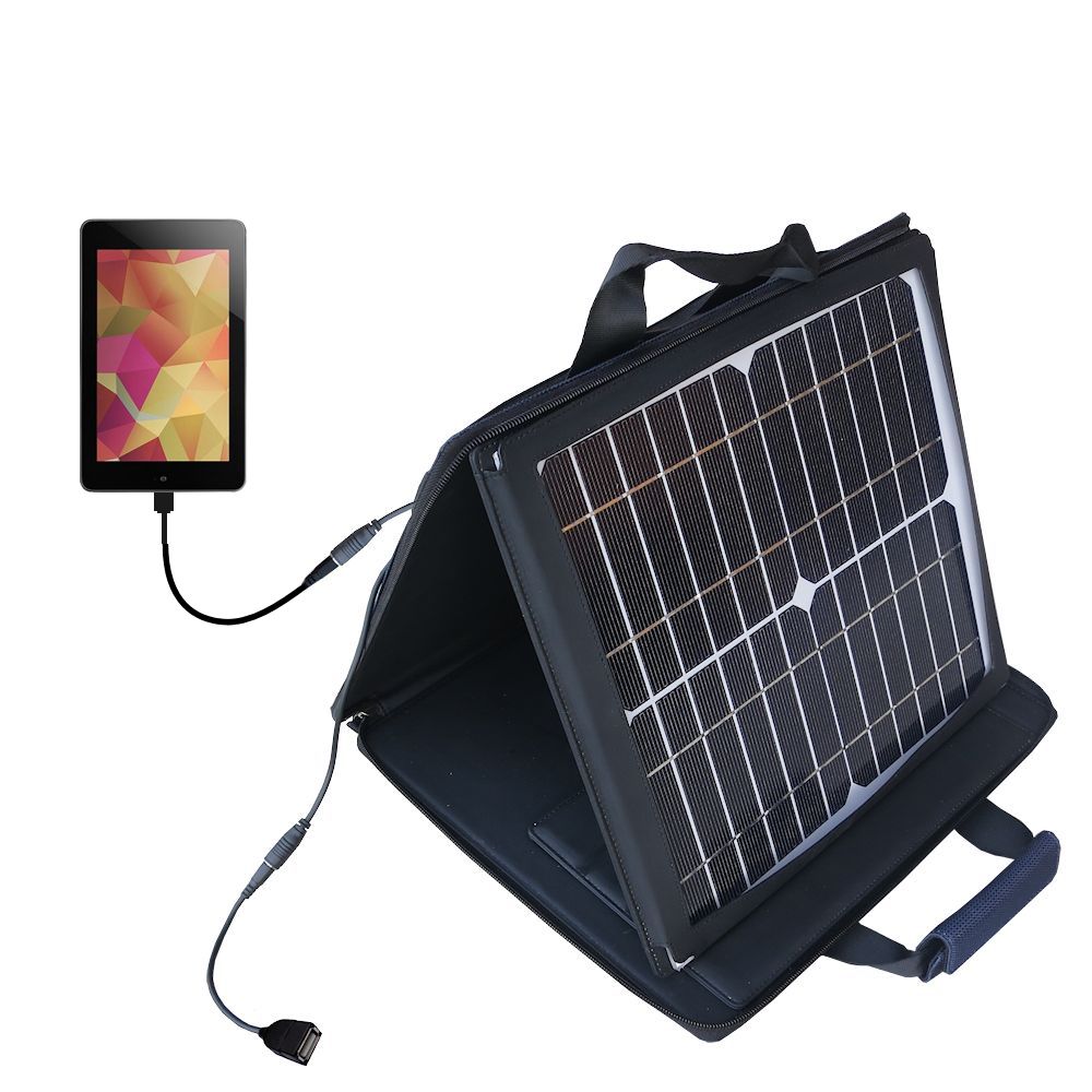 SunVolt Solar Charger compatible with the Asus Pad ME370t and one other device - charge from sun at wall outlet-like speed