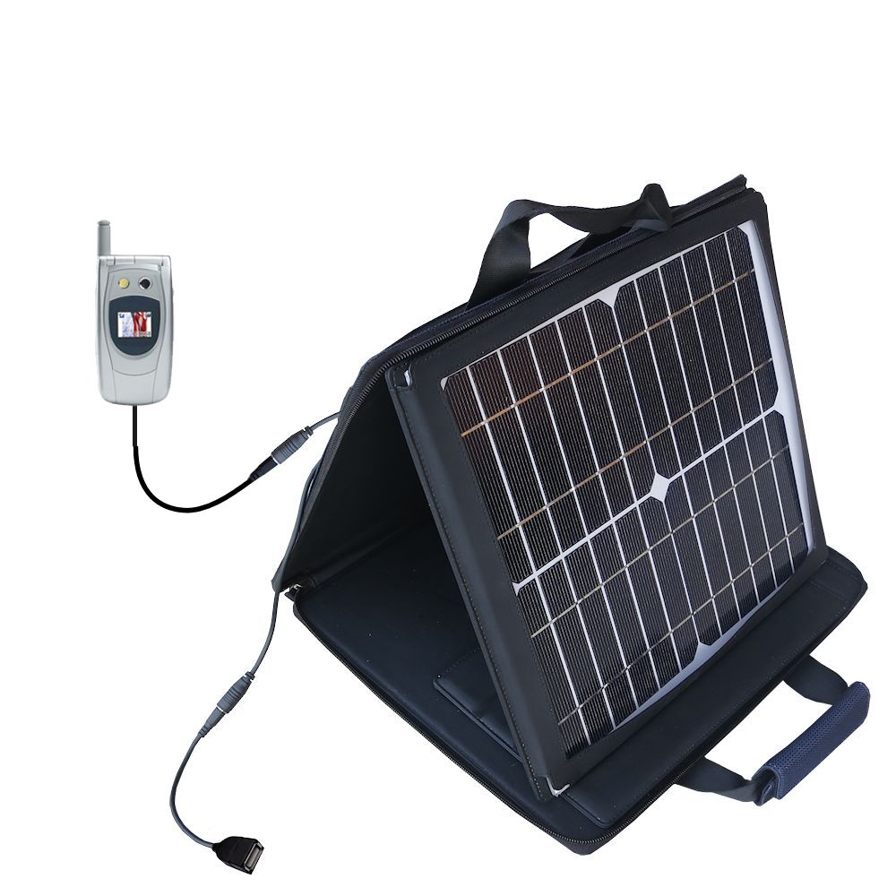 SunVolt Solar Charger compatible with the Audiovox CDM 9900 9950 and one other device - charge from sun at wall outlet-like speed