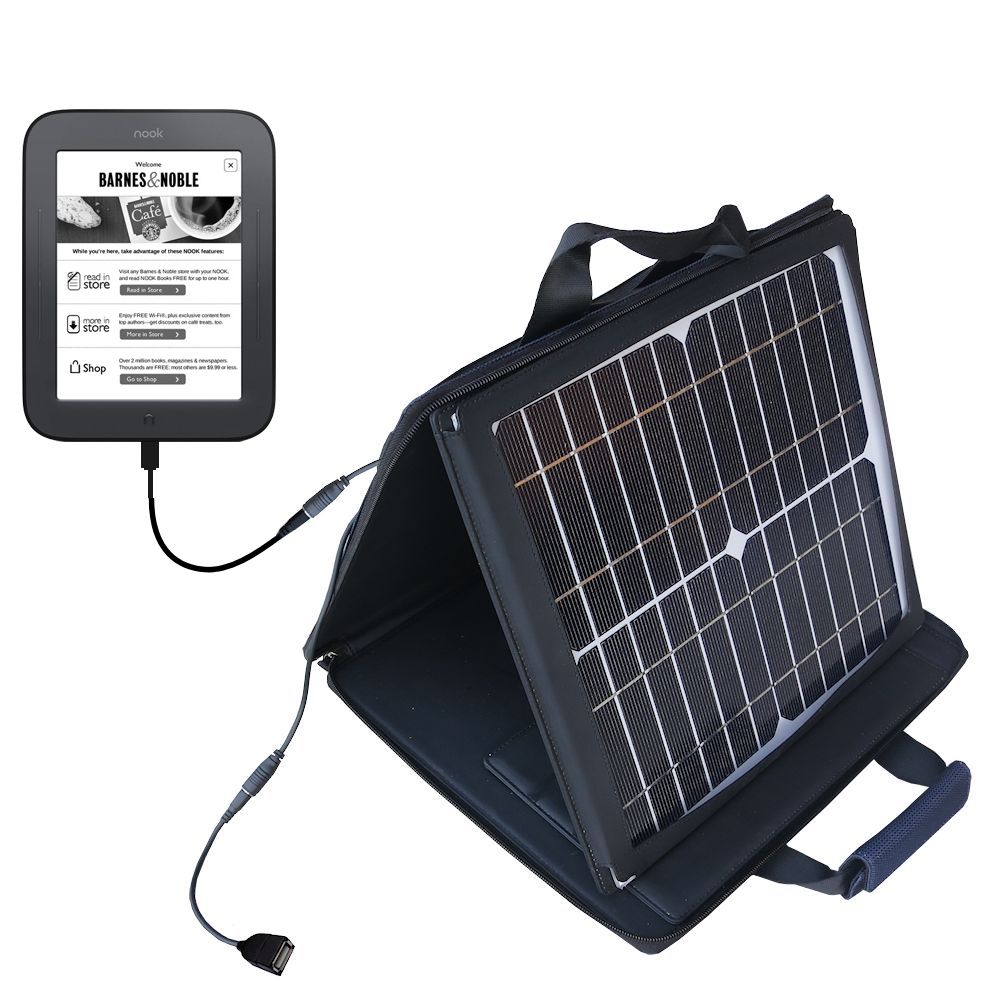 SunVolt Solar Charger compatible with the Barnes and Noble Nook Touch Reader and one other device - charge from sun at wall outlet-like speed