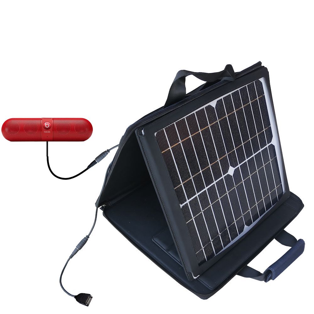 SunVolt Solar Charger compatible with the Beats By Dre Pill and one other device - charge from sun at wall outlet-like speed
