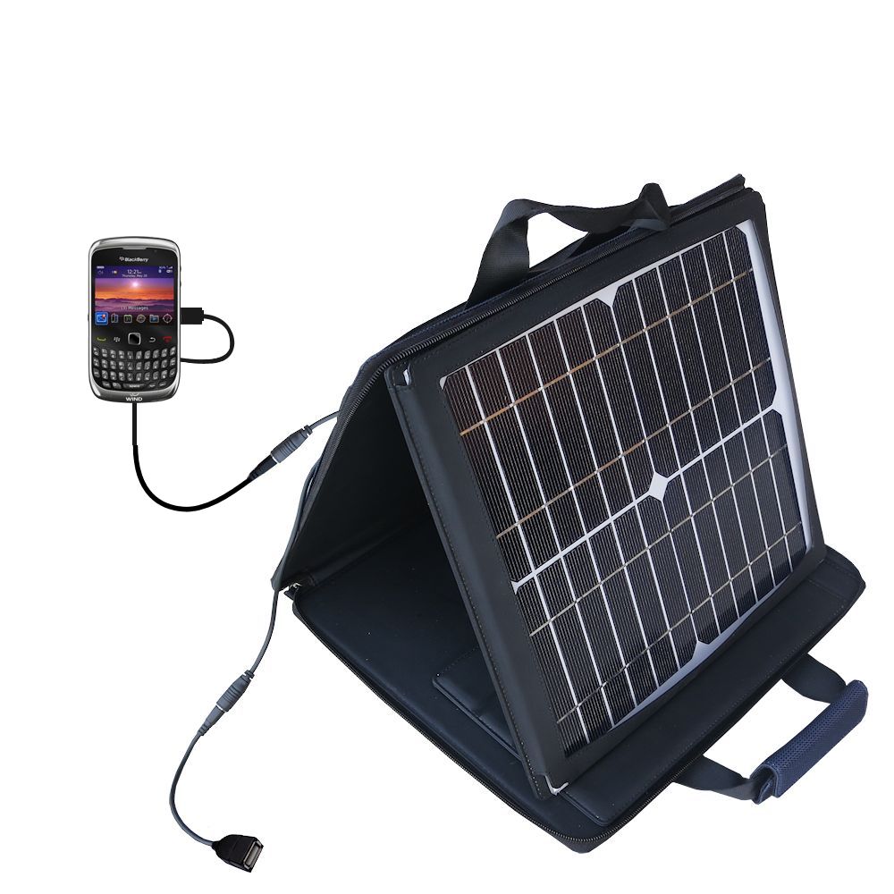 SunVolt Solar Charger compatible with the Blackberry 9300 and one other device - charge from sun at wall outlet-like speed