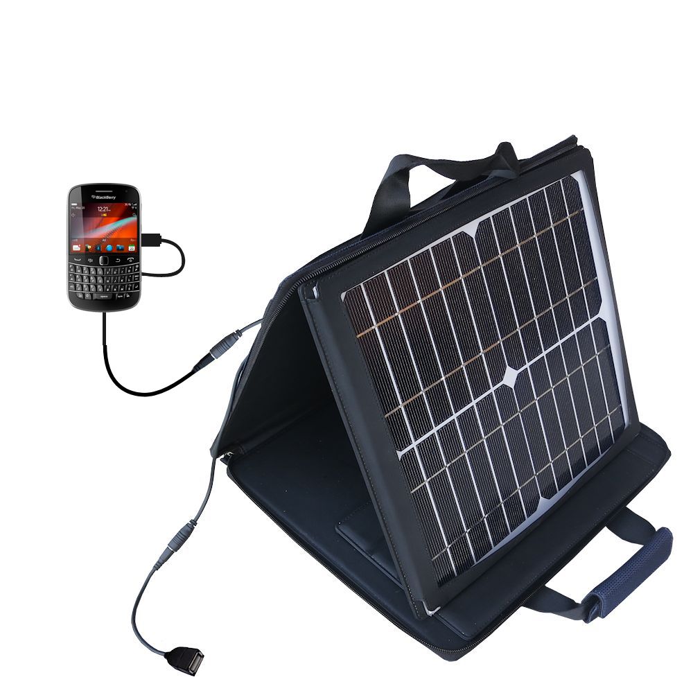SunVolt Solar Charger compatible with the Blackberry 9900 9930 and one other device - charge from sun at wall outlet-like speed