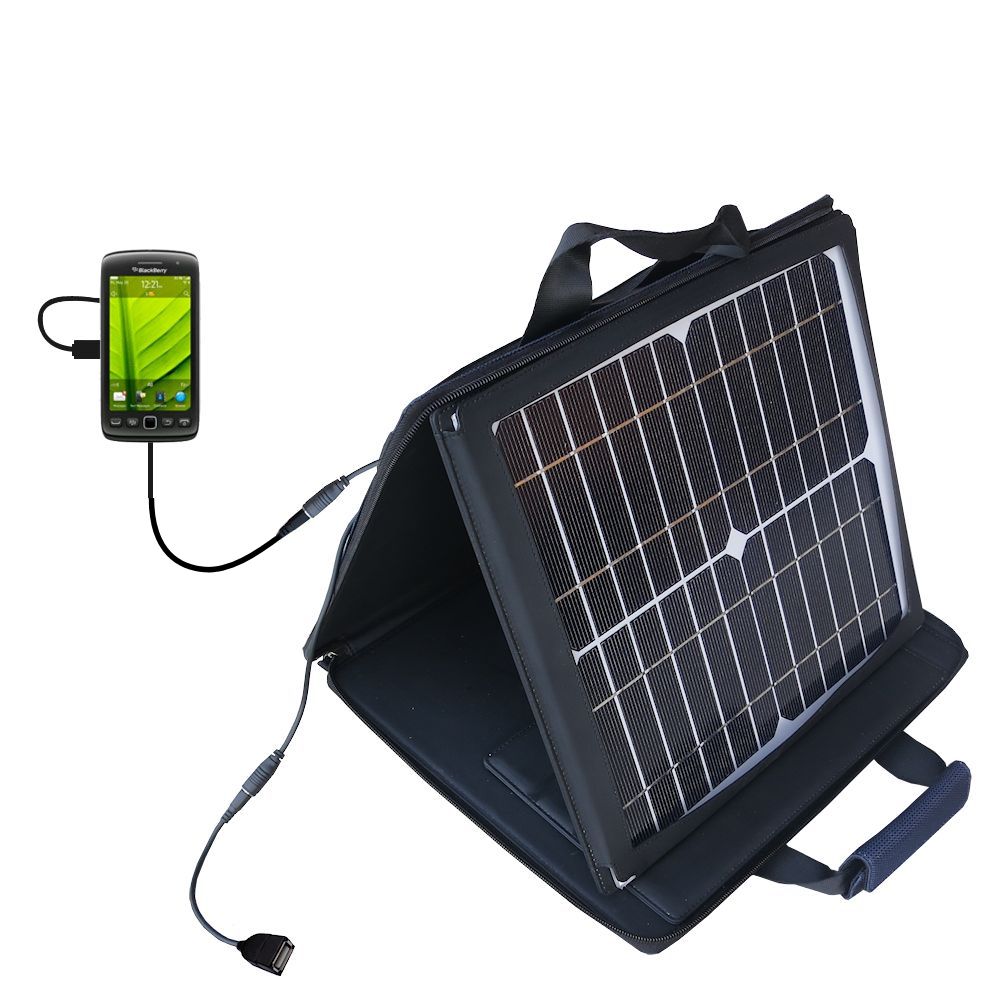 SunVolt Solar Charger compatible with the Blackberry Monza and one other device - charge from sun at wall outlet-like speed