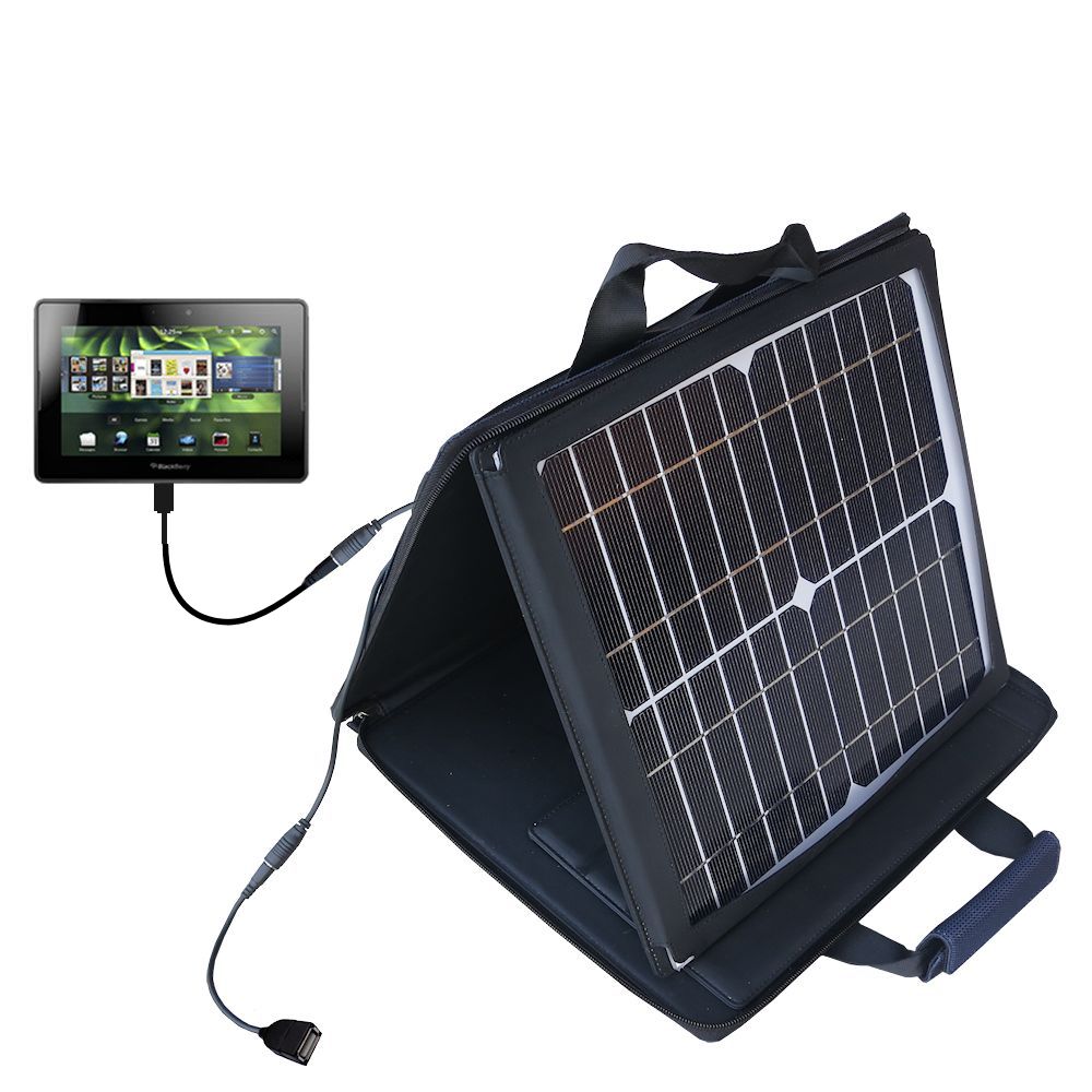 SunVolt Solar Charger compatible with the Blackberry Playbook Tablet and one other device - charge from sun at wall outlet-like speed