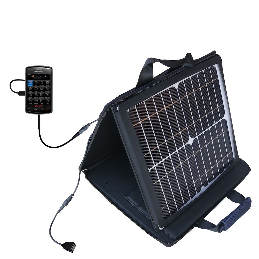 SunVolt Solar Charger compatible with the Blackberry Storm 2 and one other device - charge from sun at wall outlet-like speed