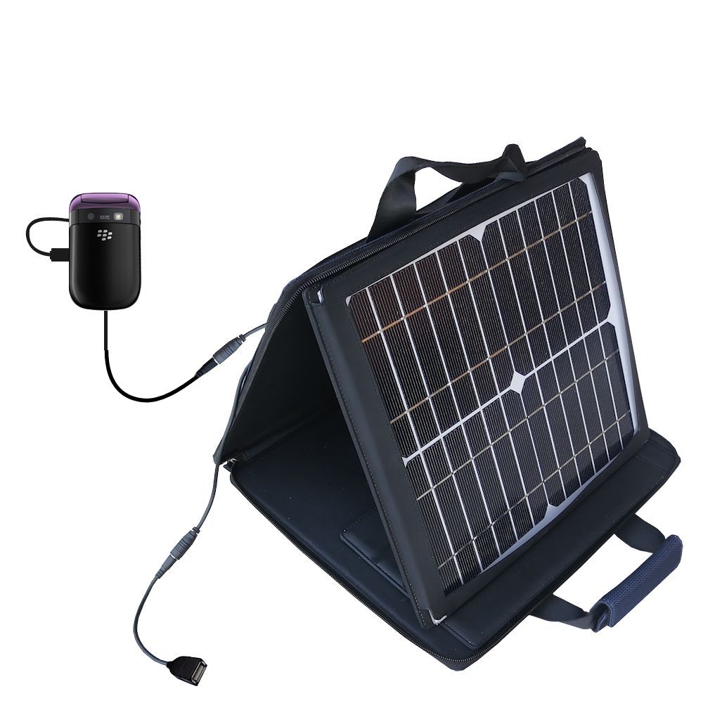 SunVolt Solar Charger compatible with the Blackberry Style 9670 and one other device - charge from sun at wall outlet-like speed
