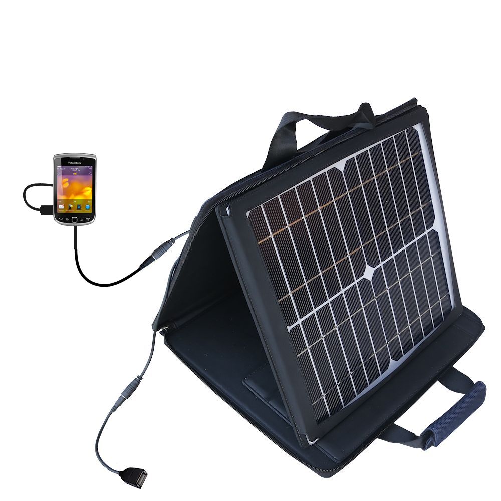 SunVolt Solar Charger compatible with the Blackberry Torch 9810 and one other device - charge from sun at wall outlet-like speed