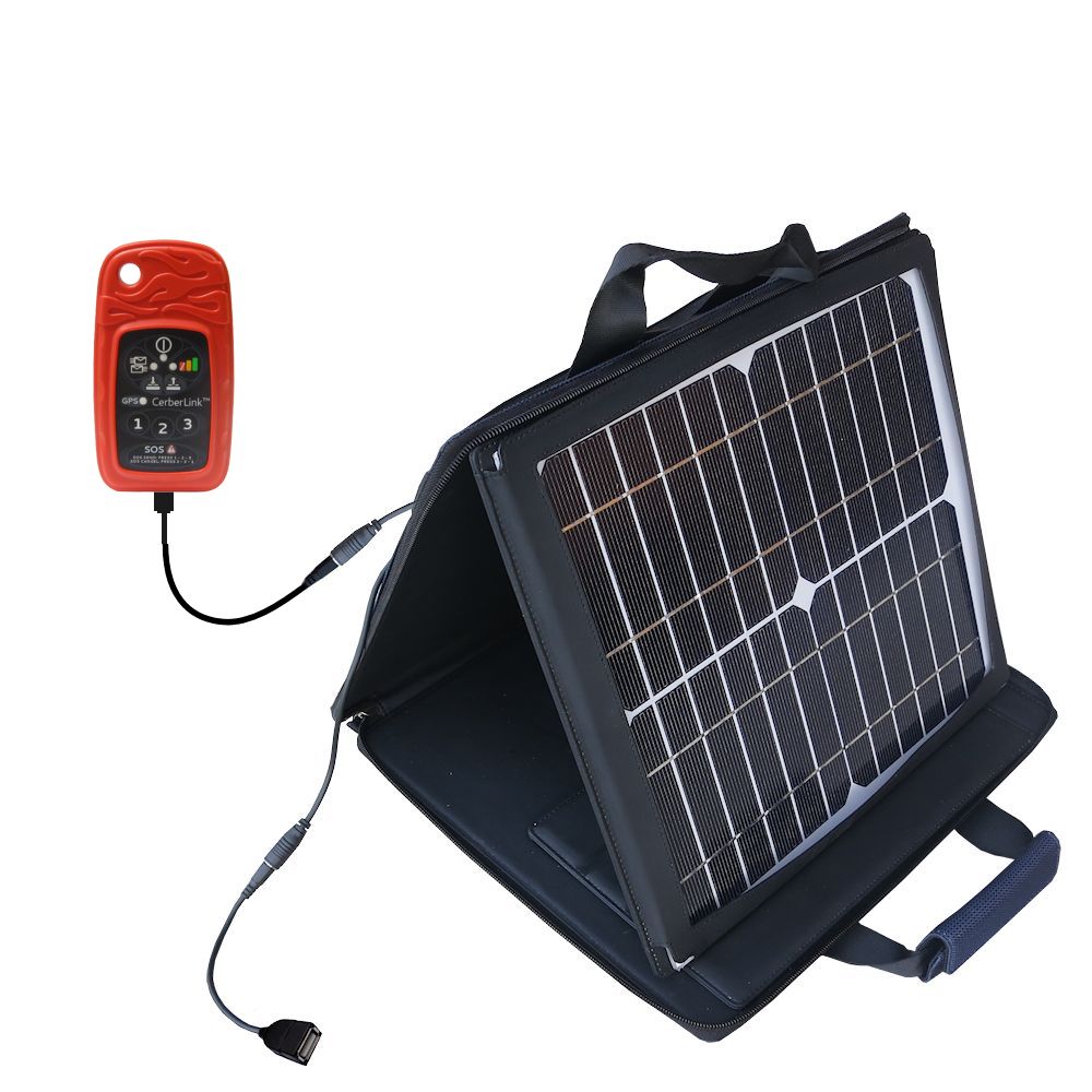 SunVolt Solar Charger compatible with the Briartek Cerberus CerberLink  and one other device - charge from sun at wall outlet-like speed