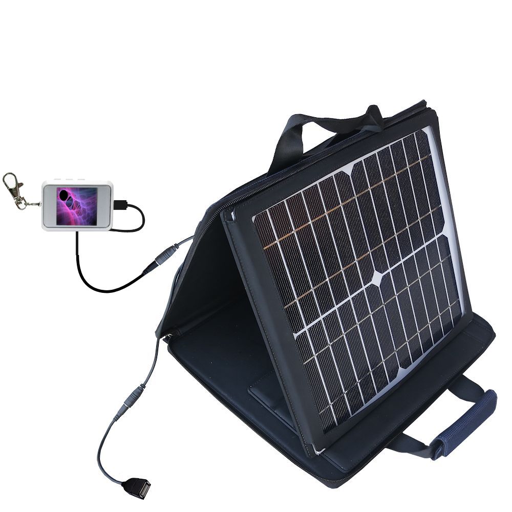 SunVolt Solar Charger compatible with the Coby DP151 keychain frame and one other device - charge from sun at wall outlet-like speed