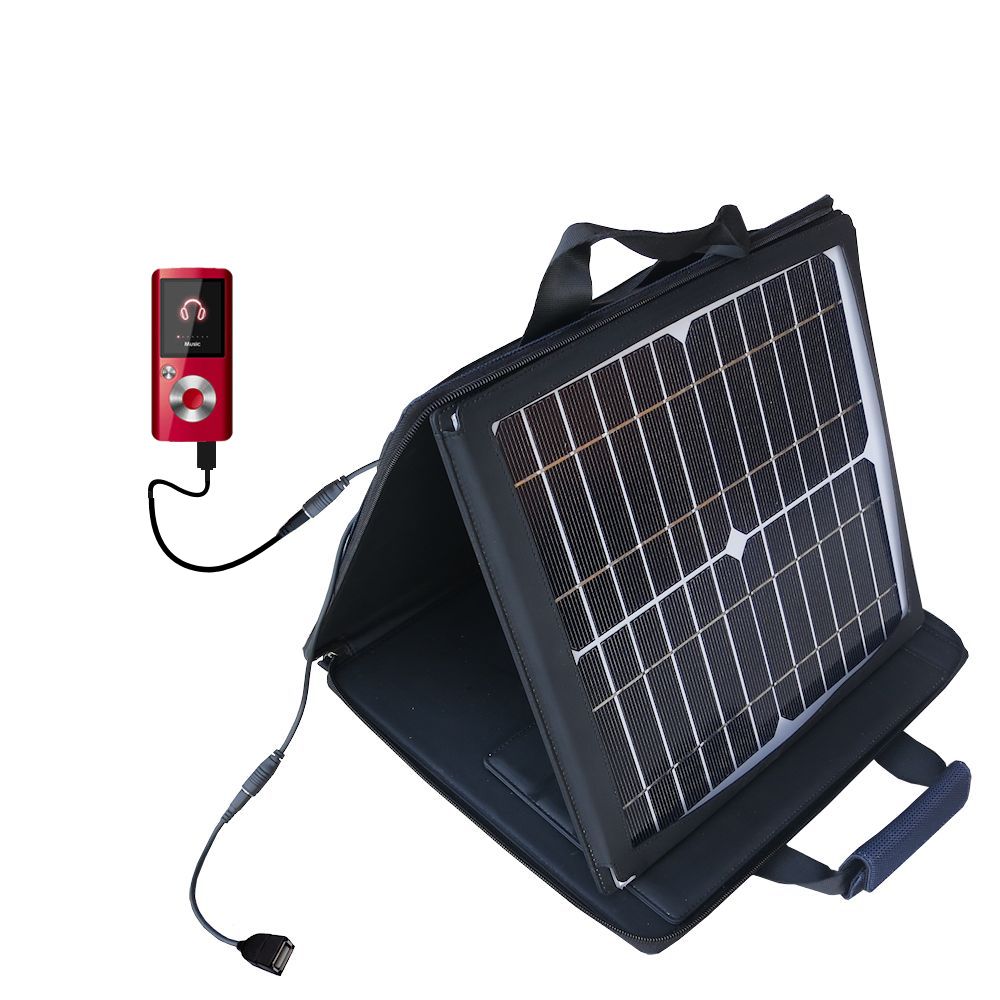 SunVolt Solar Charger compatible with the Coby MP610 and one other device - charge from sun at wall outlet-like speed