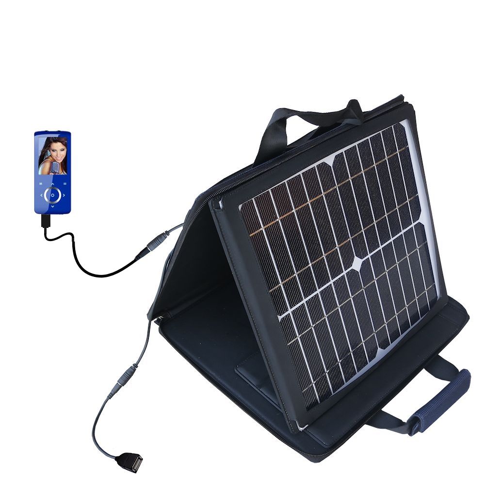 SunVolt Solar Charger compatible with the Coby MP705 and one other device - charge from sun at wall outlet-like speed