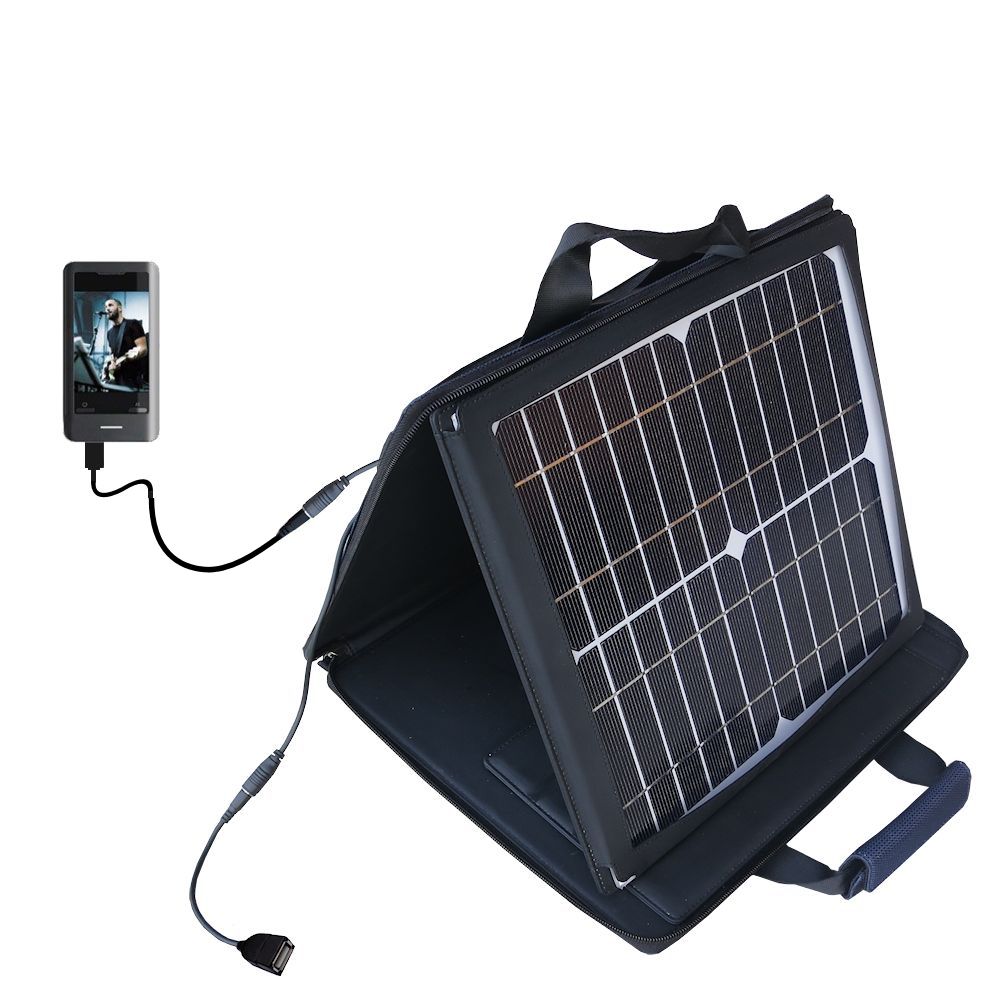 SunVolt Solar Charger compatible with the Coby MP827 and one other device - charge from sun at wall outlet-like speed