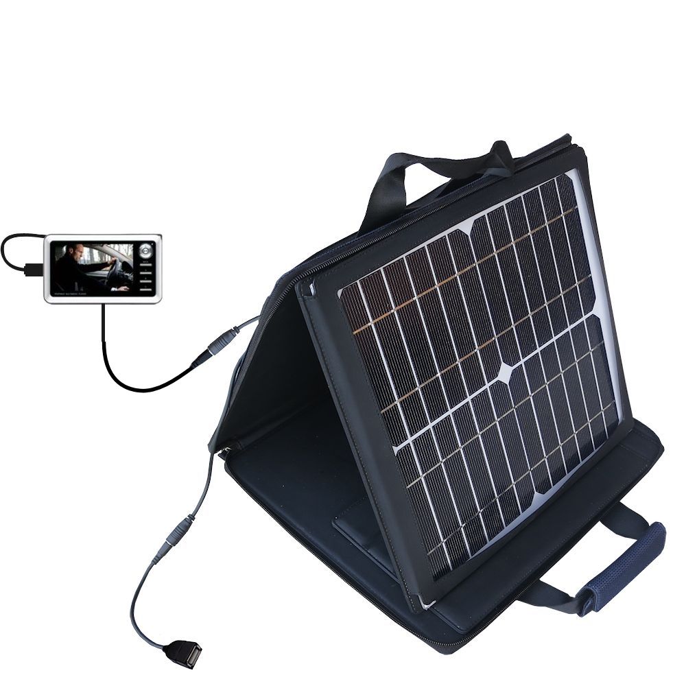 SunVolt Solar Charger compatible with the Cowon A3 and one other device - charge from sun at wall outlet-like speed