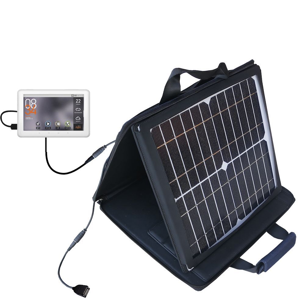 SunVolt Solar Charger compatible with the Cowon A5 and one other device - charge from sun at wall outlet-like speed