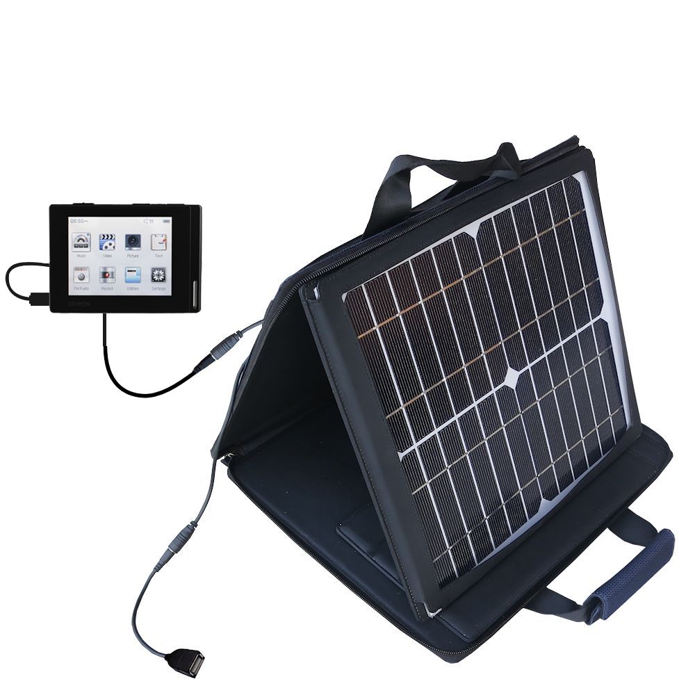 SunVolt Solar Charger compatible with the Cowon iAudio D2 Plus and one other device - charge from sun at wall outlet-like speed