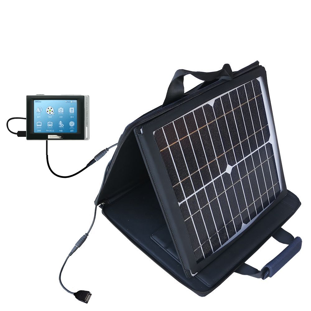 SunVolt Solar Charger compatible with the Cowon iAudio D2 and one other device - charge from sun at wall outlet-like speed