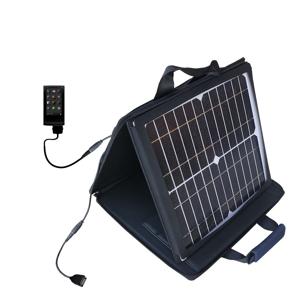 SunVolt Solar Charger compatible with the Cowon J3 and one other device - charge from sun at wall outlet-like speed