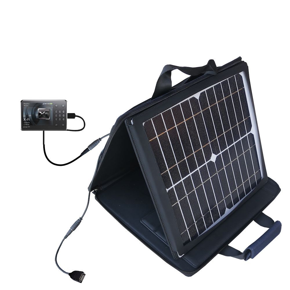 SunVolt Solar Charger compatible with the Creative Zen X-Fi and one other device - charge from sun at wall outlet-like speed